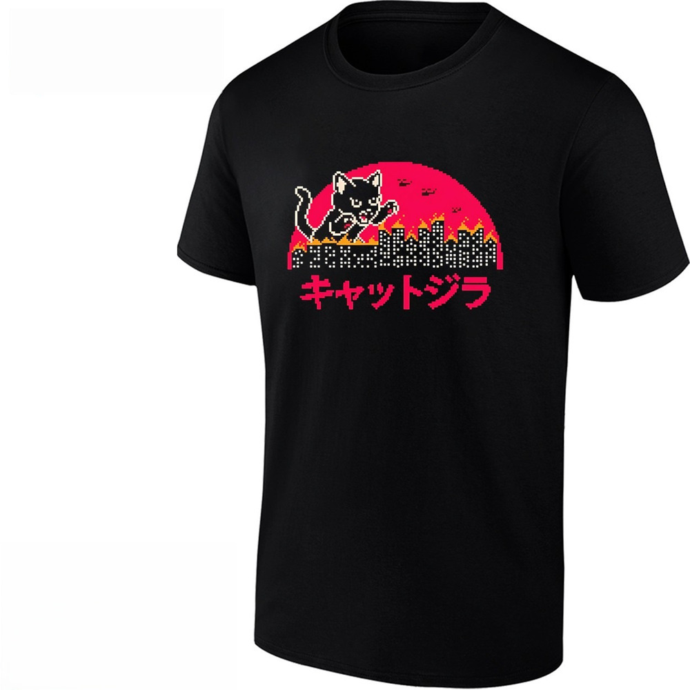 Catzilla Pixel Art City Attack Kaiju Cat Shirt